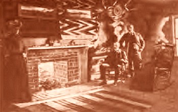 fireplace at the original bright angel hotel